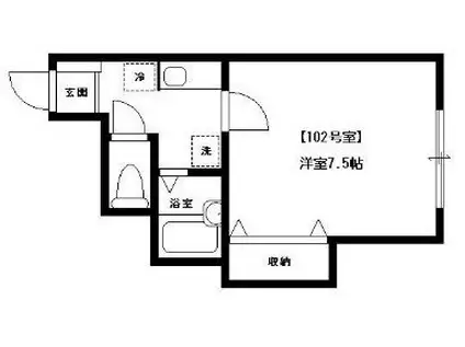 ウェルヴィラ・ノン(1K/1階)の間取り写真