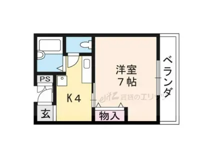 プリマヴェーラI(1K/3階)の間取り写真
