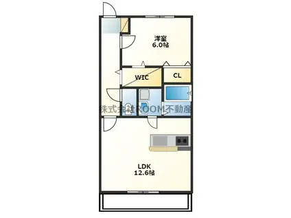 LEBEN HOUSEII(1LDK/2階)の間取り写真