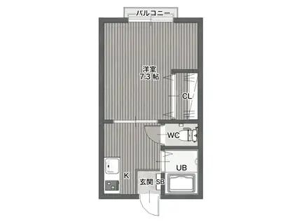 ハイツ森(1K/2階)の間取り写真