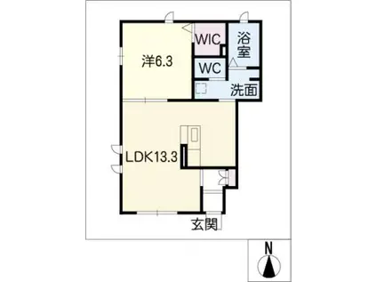 小坂ヒルズII B棟(1LDK/1階)の間取り写真