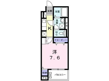 BONDS SHIP(1K/2階)の間取り写真