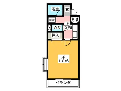 フラワーアイランド江島II(1K/3階)の間取り写真