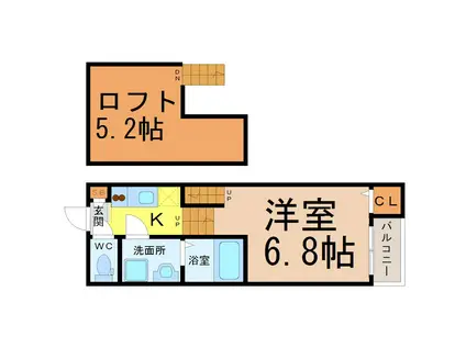 MAKANARM(1K/1階)の間取り写真