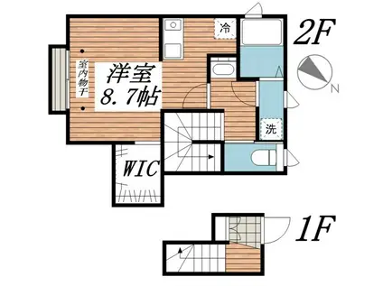 サカサイ グリーン ハウス(ワンルーム/2階)の間取り写真