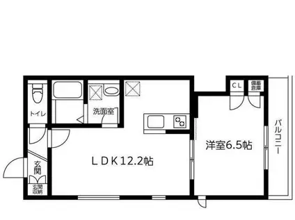 マンション大山(1LDK/2階)の間取り写真