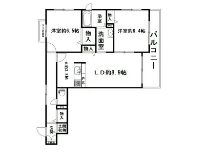 エフジーニアルイタミ(2LDK/2階)の間取り写真