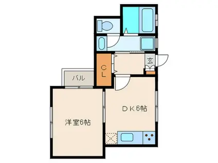 コンフォートプレイスTIII(1DK/1階)の間取り写真
