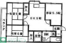 こまがた植田(3DK/2階)の間取り写真