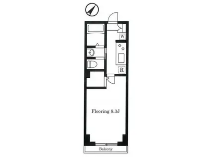 クレセント三軒茶屋(1K/1階)の間取り写真