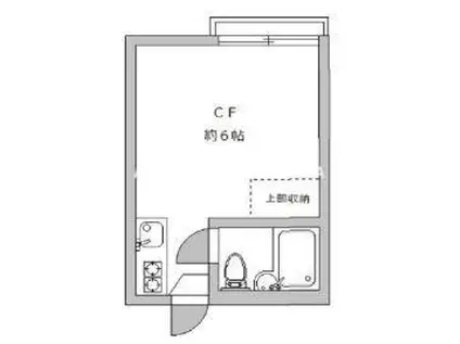 三軒茶屋アサカハイツA(ワンルーム/2階)の間取り写真