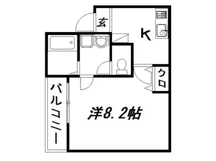 クレフラスト天竜川駅東(1K/2階)の間取り写真