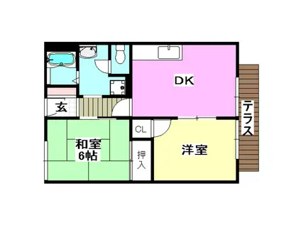 STハイツ(2DK/1階)の間取り写真