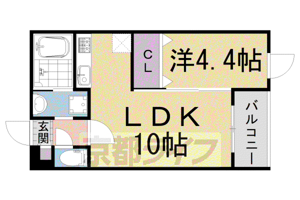 陽明館III(1LDK/3階)の間取り写真