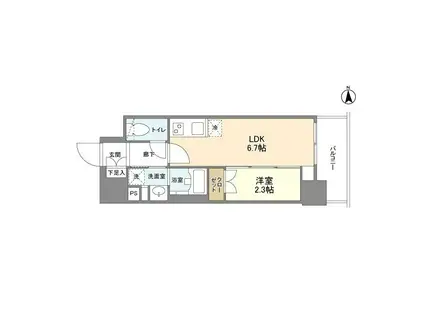 リアンシエルブルー田端(1DK/9階)の間取り写真