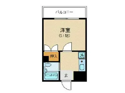 ピア中野新井(1K/2階)の間取り写真