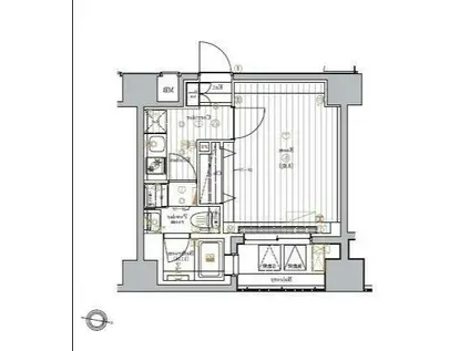 マスターマインド十番(1K/1階)の間取り写真