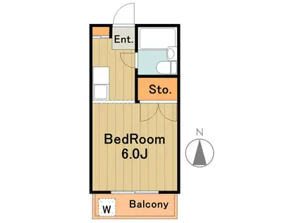 ひまわりハイム(1K/2階)の間取り写真