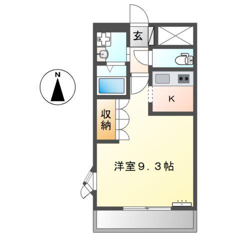ロアール(1K/1階)の間取り写真