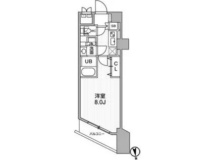 ルネサンスコート田端(1K/6階)の間取り写真