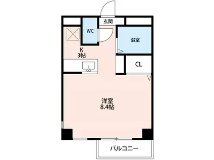 TWIN BUILD(ワンルーム/7階)の間取り写真