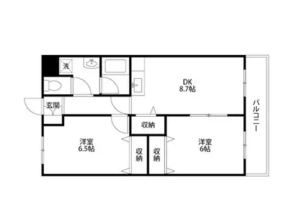 オーベルジュ紫竹山II(2DK/1階)の間取り写真