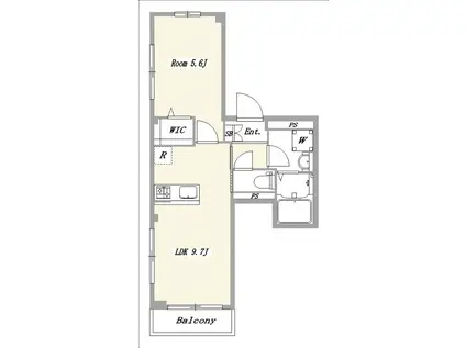 リヴィエール押上(1LDK/4階)の間取り写真