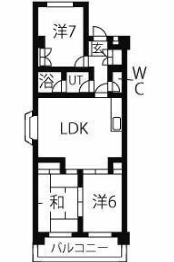 サンヒルズ極楽(3LDK/3階)の間取り写真