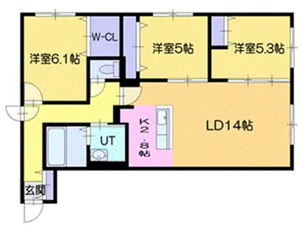 SILENT HILLS(3LDK/1階)の間取り写真