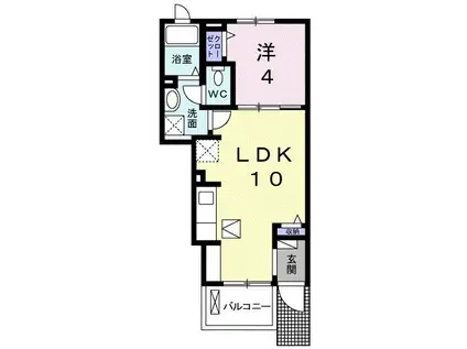 コリーヌH I(1LDK/1階)の間取り写真