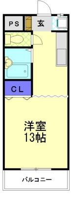 クォーレNAKAHARA(1K/3階)の間取り写真