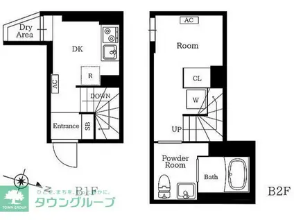 プレニーズ護国寺PREMIER(1DK/B1階)の間取り写真