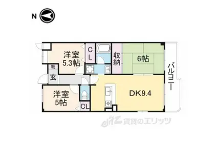 プリマベ-ラ・ブリッサ(3DK/5階)の間取り写真