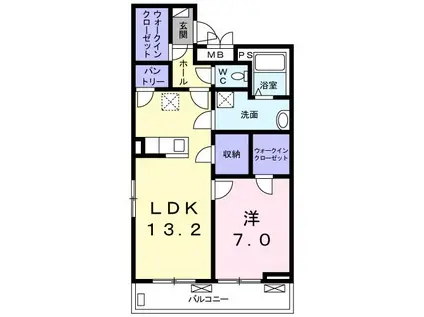 ラフェリシテ(1LDK/2階)の間取り写真