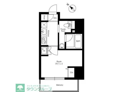 AXAS品川(1K/10階)の間取り写真