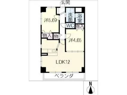 ルミエール 今(2LDK/3階)の間取り写真