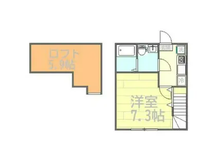 トレスコーマセカンド(1K/1階)の間取り写真