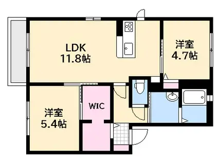 リーベンステージ II(2LDK/2階)の間取り写真