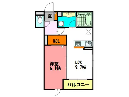 LES ENS FAMIIAX M(1LDK/2階)の間取り写真