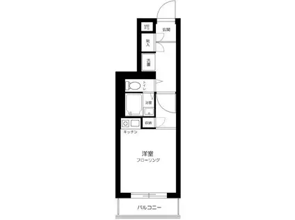 ライオンズマンションときわ台第2(ワンルーム/3階)の間取り写真