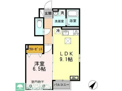 エスペランサ(1LDK/1階)の間取り写真