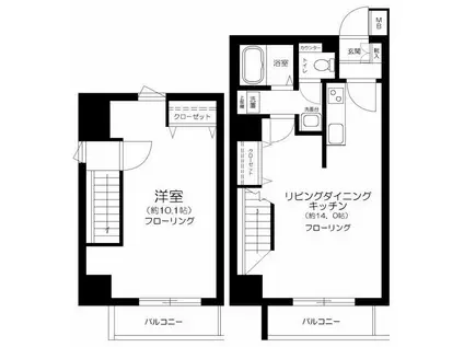 パークサイド東陽(1LDK/7階)の間取り写真