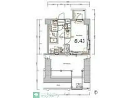 XEBEC亀戸(1K/8階)の間取り写真