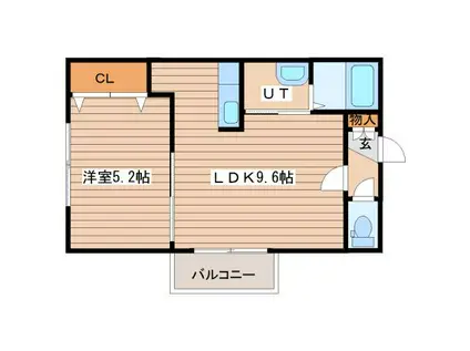 ルナプラザ琴似(1LDK/3階)の間取り写真