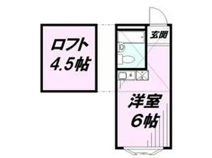 シャトル1(ワンルーム/1階)の間取り写真