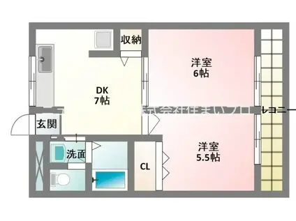 プライム下島(2DK/3階)の間取り写真