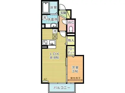 フォルトナ カーサ(1LDK/1階)の間取り写真