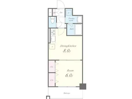 グーフォクォーレ(1DK/2階)の間取り写真