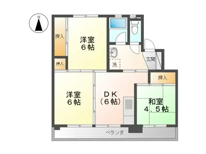 ビレッジハウスほばら2号棟(3DK/1階)の間取り写真