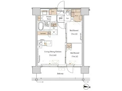 ベルウッド 泉II(1LDK/1階)の間取り写真